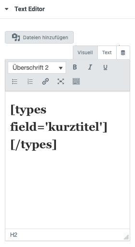 Toolset Shortcode