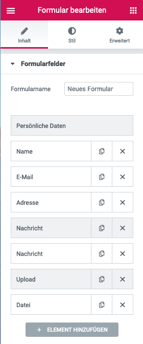 Elementor Mehrstufiges Formular mit Steps