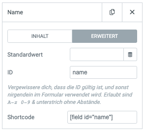 Formfeld ID