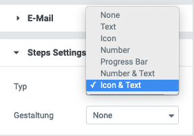 Formular Step Settings