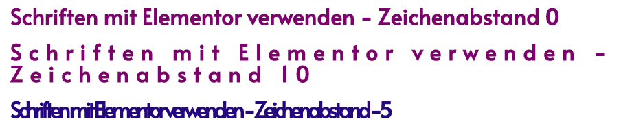 Elementor Zeichenabstand ändern