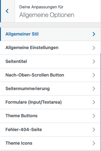 OcenWP Allgemeine Settings