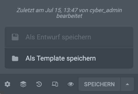 Seite als Template speichern