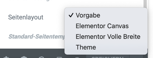 Elementor Seitenlayout