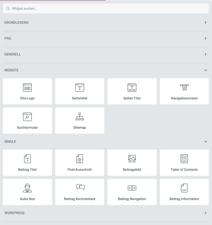 Site Builder Widgets