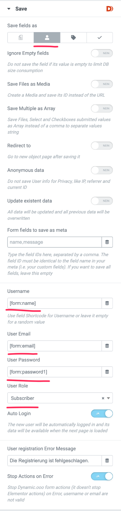 Save Options