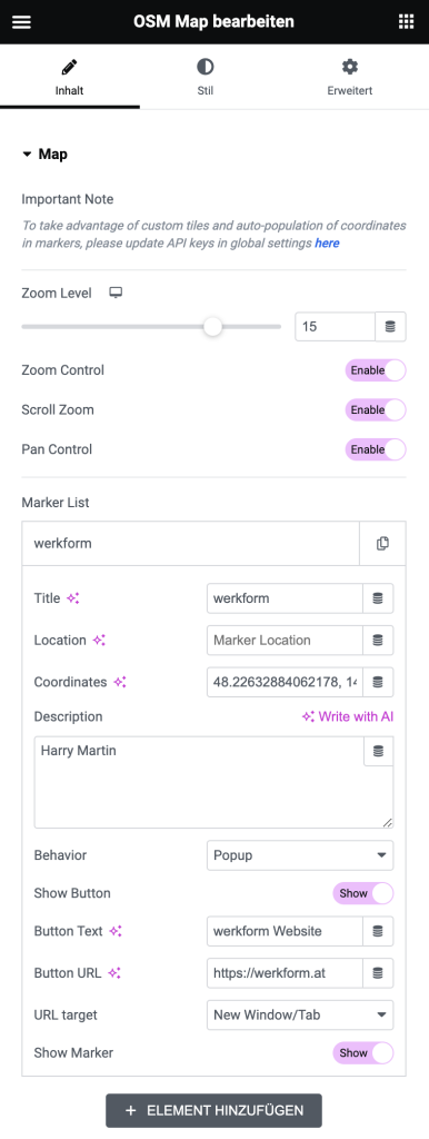 OSM Widget for Elementor