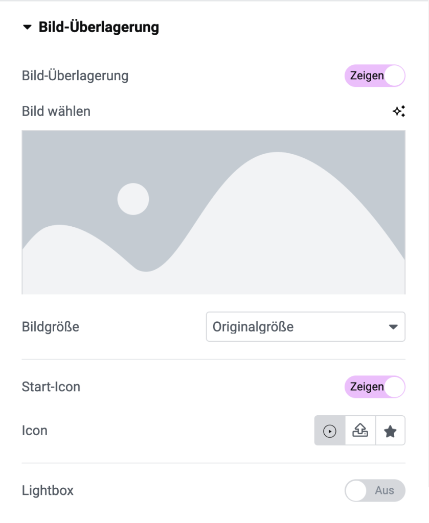 Elementor Video Bildü erlagerung
