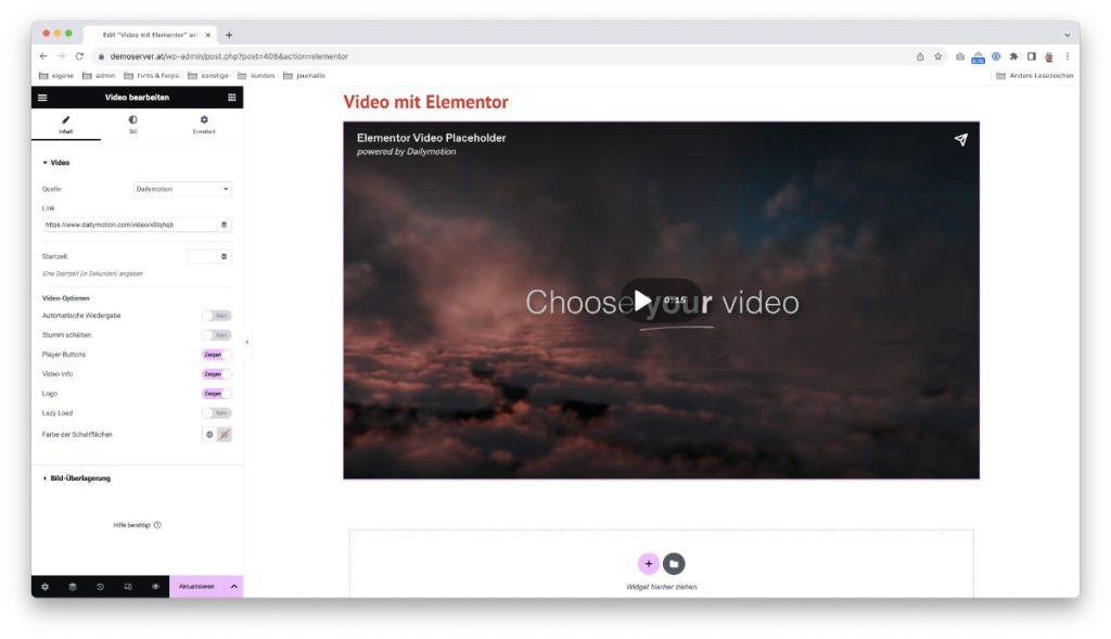 Dailymotion Videoscreen