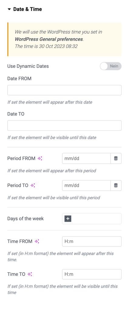 Visibility Date & Time