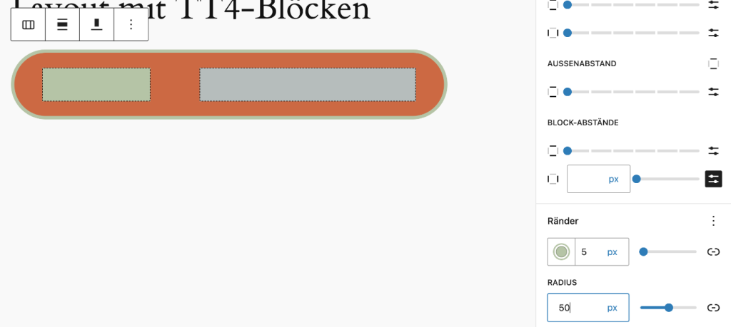 WordPress abgerundete Ecken