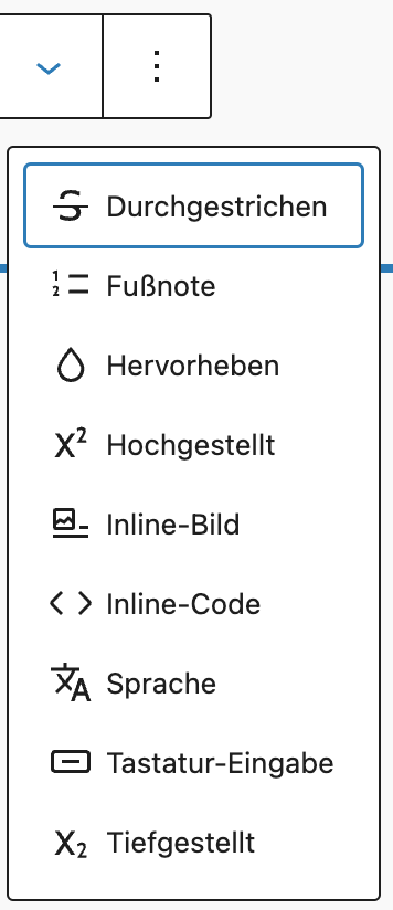 WordPress Erweiterte Textoptionen