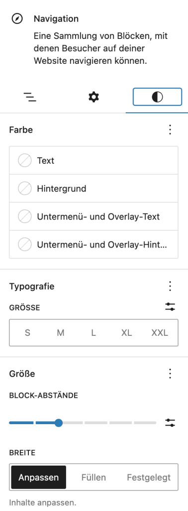 WP Navigation Stile