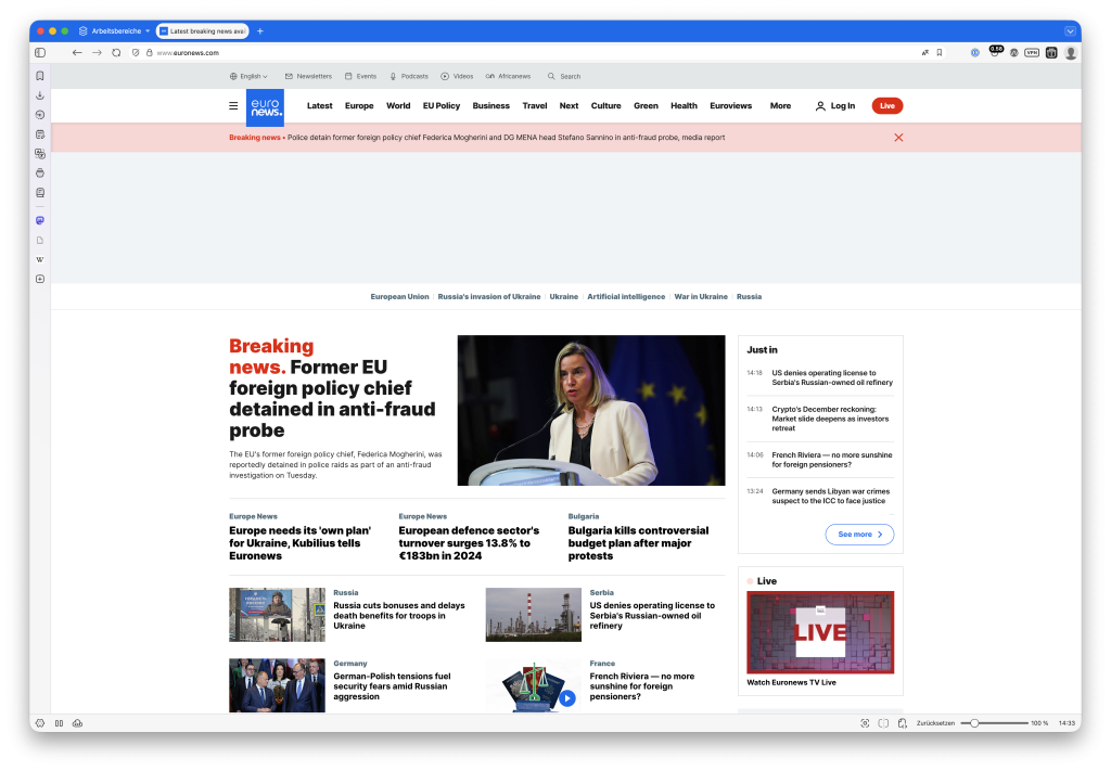 Euronews ohne