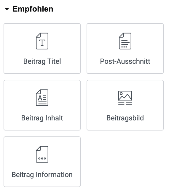Beitrags-Widgets
