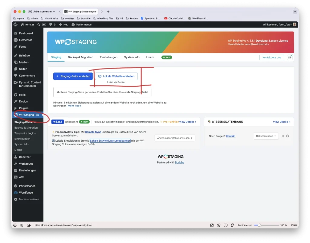 Lokale Kopie mit Docker